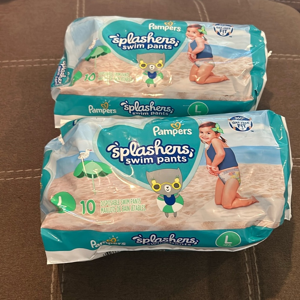 Pampers Splashers swim pants size large (10 per package) 2 packs all new